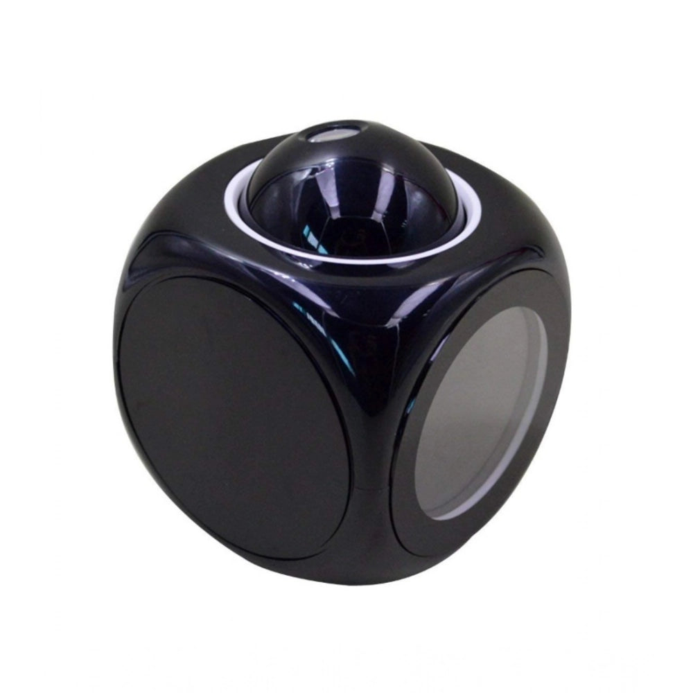 Tabletop Time Display with Voice Projection And Wake-Up Alarm Clock (Black)